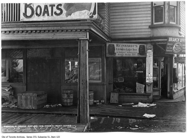 Queen Roncesvalles Dean Canoe and Boat Works 1751 Queen Street West 1911 5 cent beer served